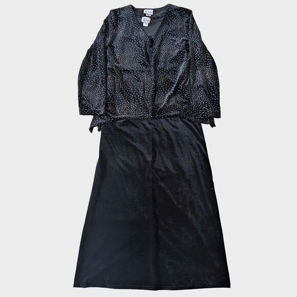 Vintage K Studio Velvet Dress Set Womens 12 Maxi 90s Gothic Romantic Whimsigoth - Picture 1 of 8